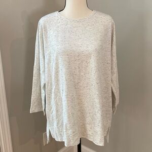NWOT J. Jill ponte speckled tunic cream M boxy quiet luxury lagenlook comfort